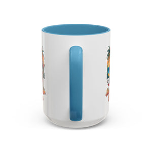 Summer Vibes Coffee Mug, Tropical Cat Mug, Beach Lover Gift, Fun Animal Sipware, Vacation-themed Drinkware, Pet Lover Cup