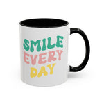 Accent Coffee Mug - "Smile Every Day" - Cheerful Drinkware for Coffee Lovers, Unique Gift for Birthdays, Housewarming, Self-Care