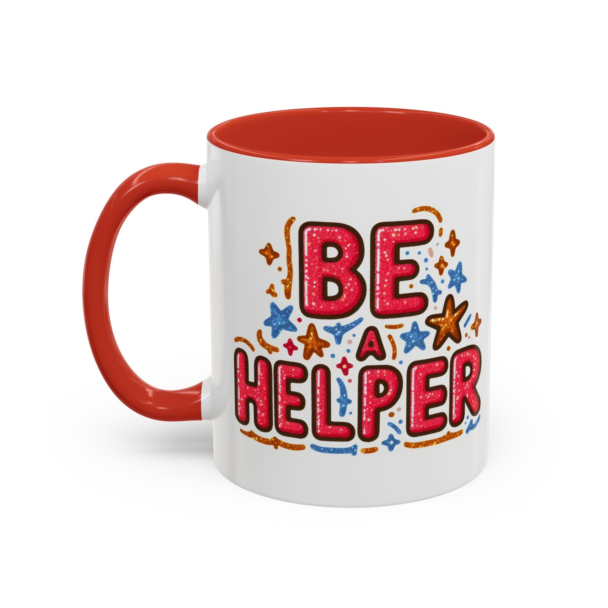 Be a Helper Accent Coffee Mug — Inspirational Teacher & Volunteer Gift (11/15oz)