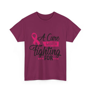 Breast Cancer Awareness Tee, A Cure Worth Fighting For Shirt, Unisex Support T-Shirt, Gift for Hope and Strength, Fundraising Apparel