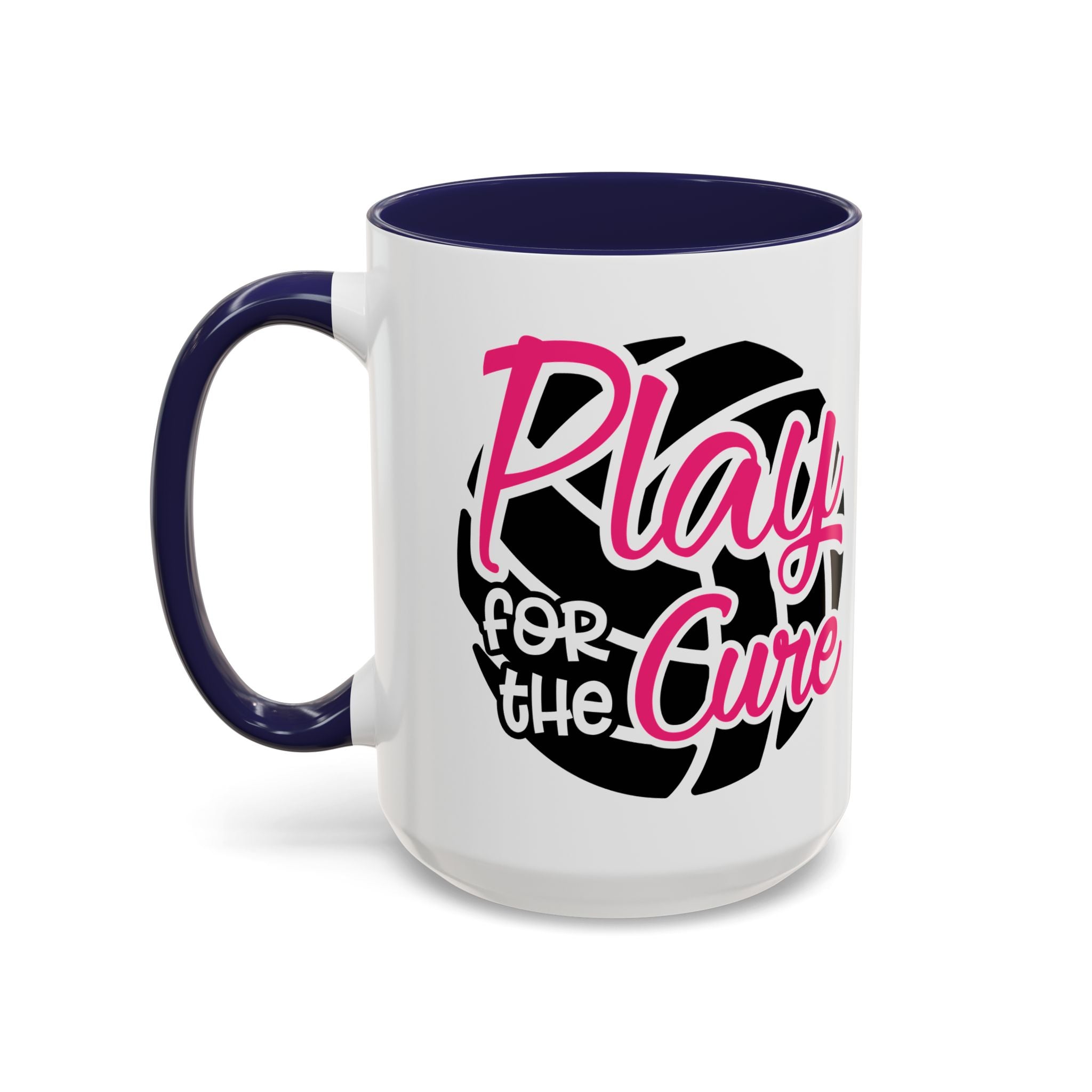 Volleyball  Coffee Mug, Play for the Cure Cup, Sports Gift , Athletes, Cancer Awareness, Inspirational Mug