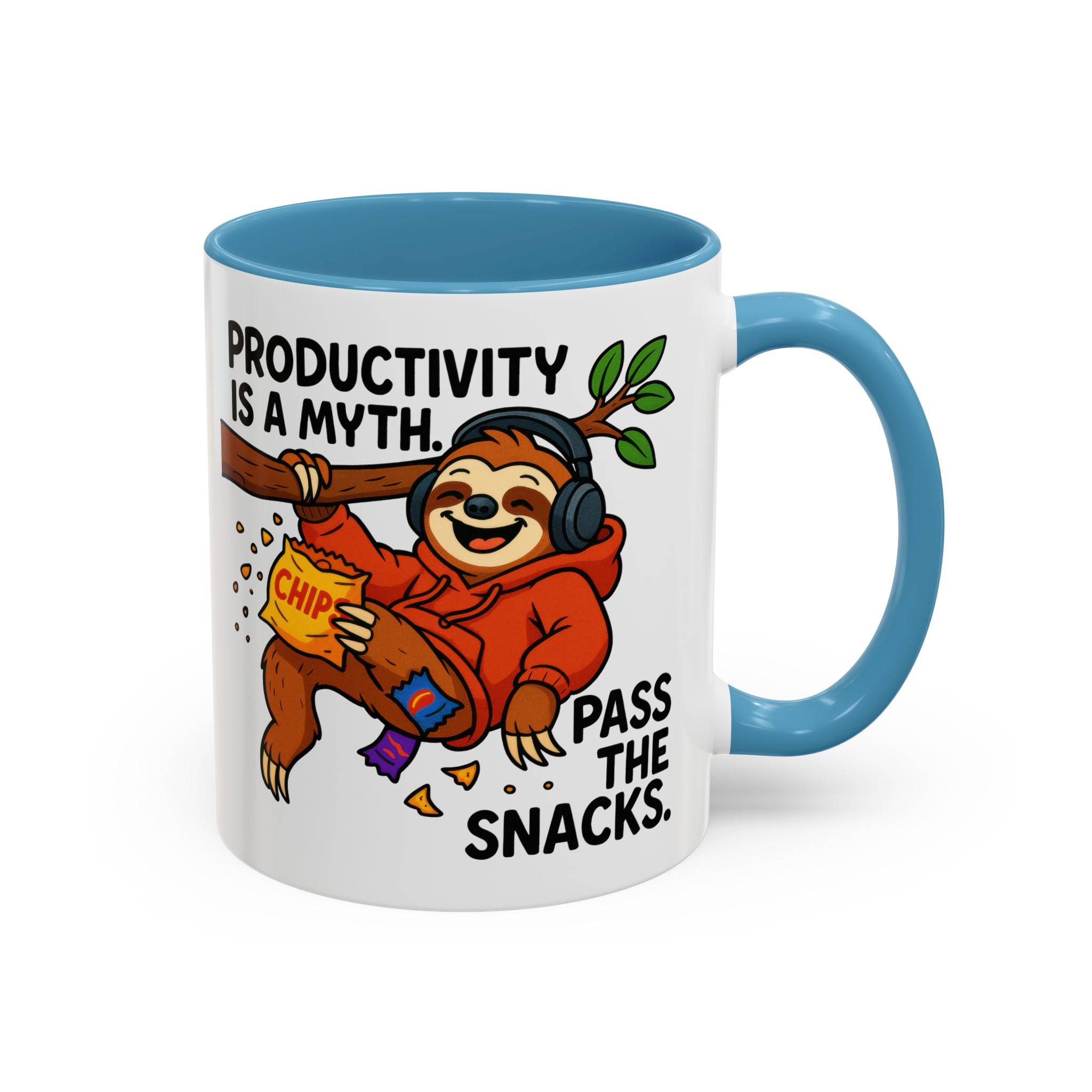 Funny Sloth Coffee Mug, Humor Mug Gift, Productivity Myth Mug, Cute Sloth Cup, Quirky Office Mug