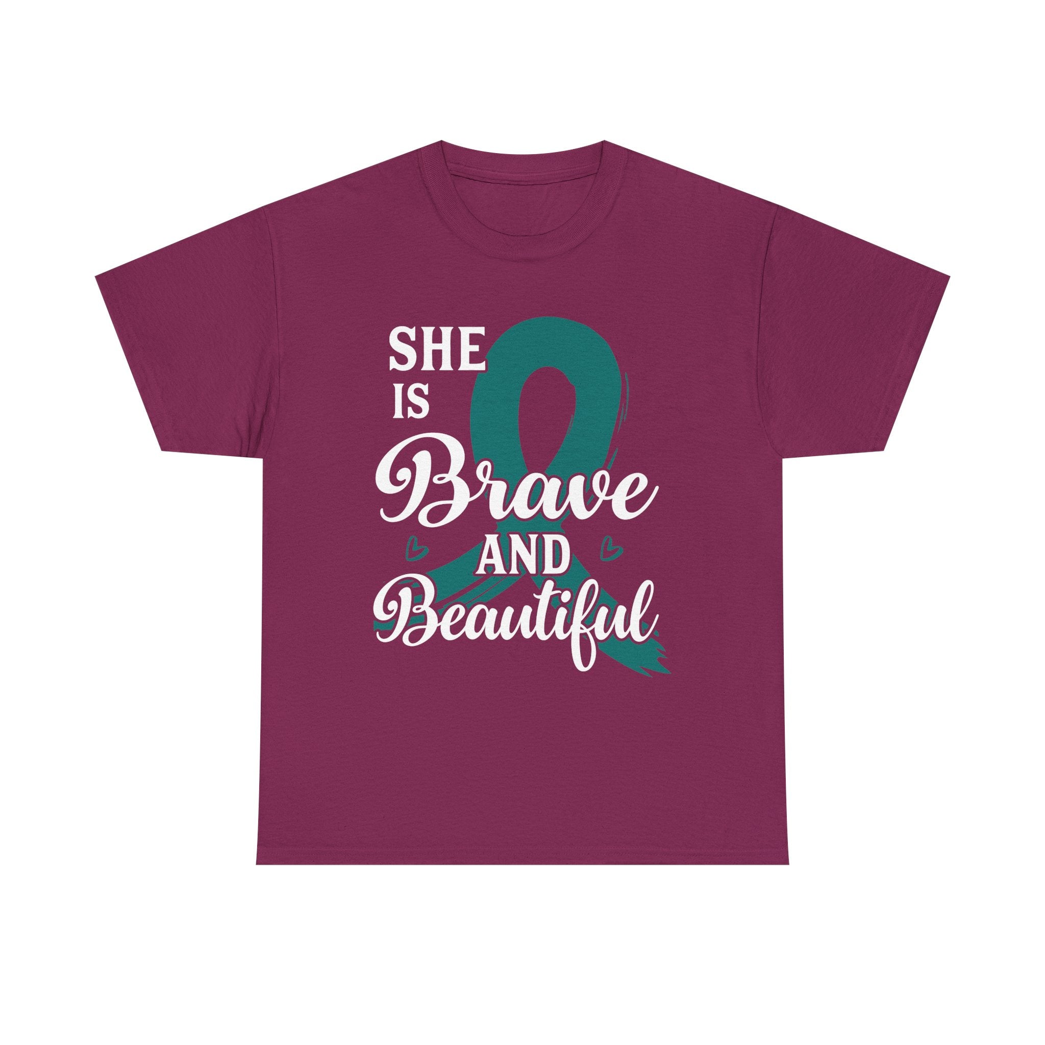 Empowering Brave & Beautiful Tee, Inspirational T-Shirt, Unisex Awareness Shirt, Gift for Support, Cancer Awareness Tee, Confidence T-Shirt