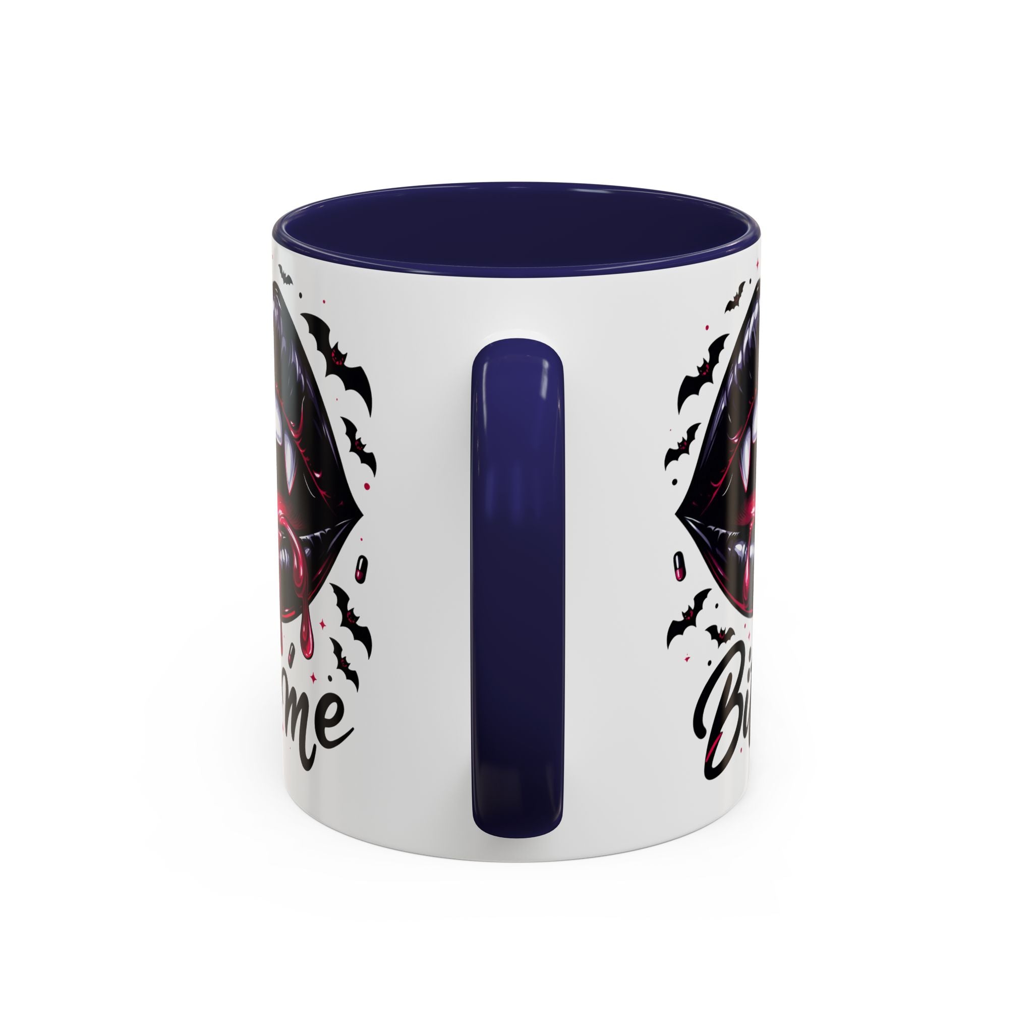 Vampire Themed Coffee Mug - "Bite Me"  halloween bats horror art cup