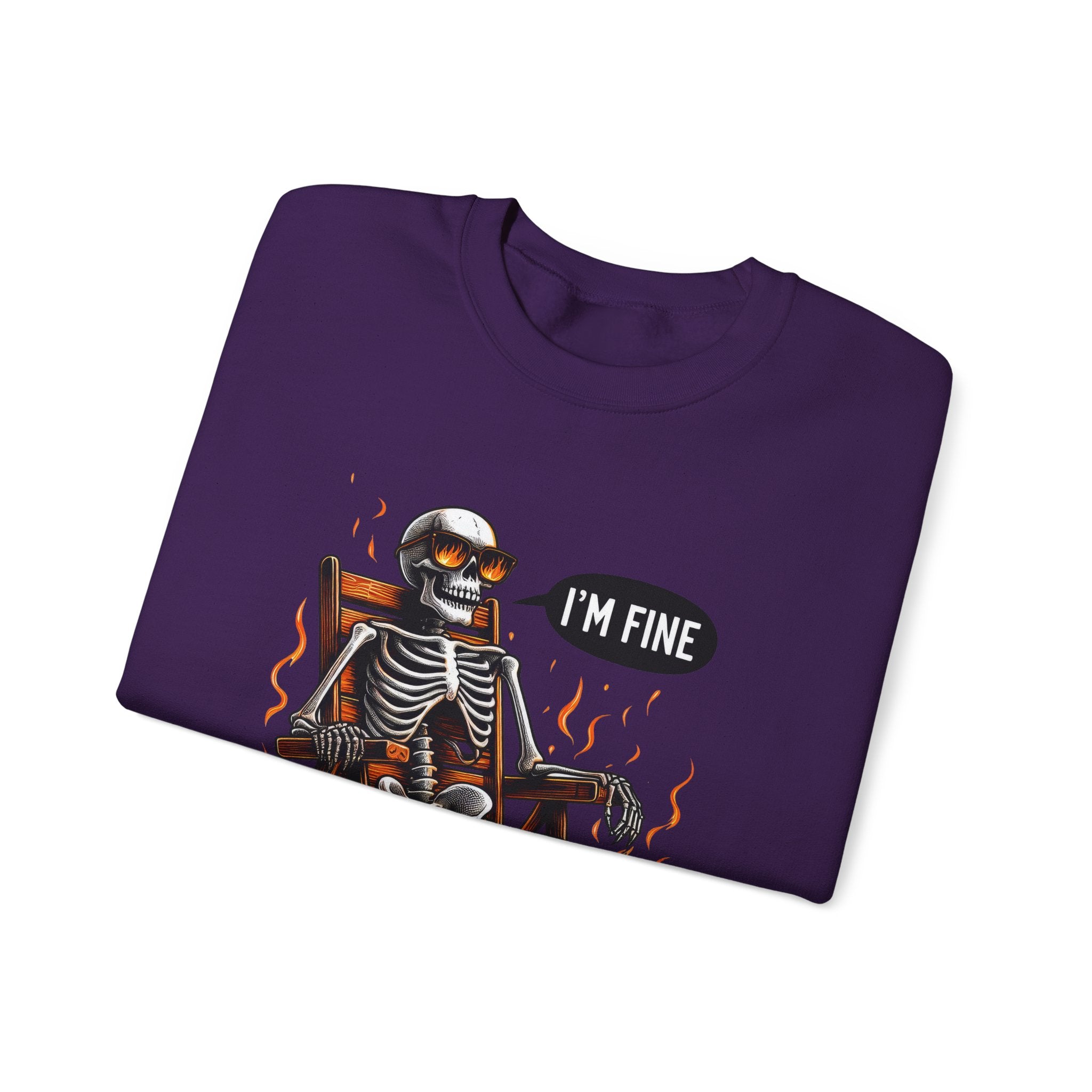 Chill Vibes Skeleton Sweatshirt, Unisex Crewneck, Perfect for Halloween, Casual Wear, Gift for Friends, Cozy Lounge Wear