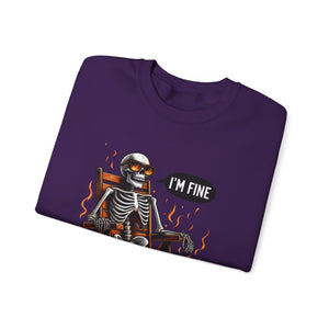 Chill Vibes Skeleton Sweatshirt, Unisex Crewneck, Perfect for Halloween, Casual Wear, Gift for Friends, Cozy Lounge Wear