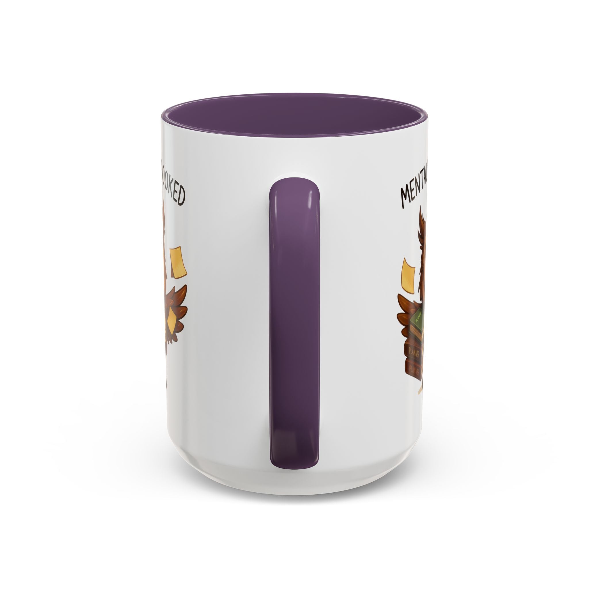 Cute Owl Coffee Mug | Mentally Overbooked Mug | Gifts for Book Lovers, Teacher Gifts, Office Decor, Funny Coffee Cup