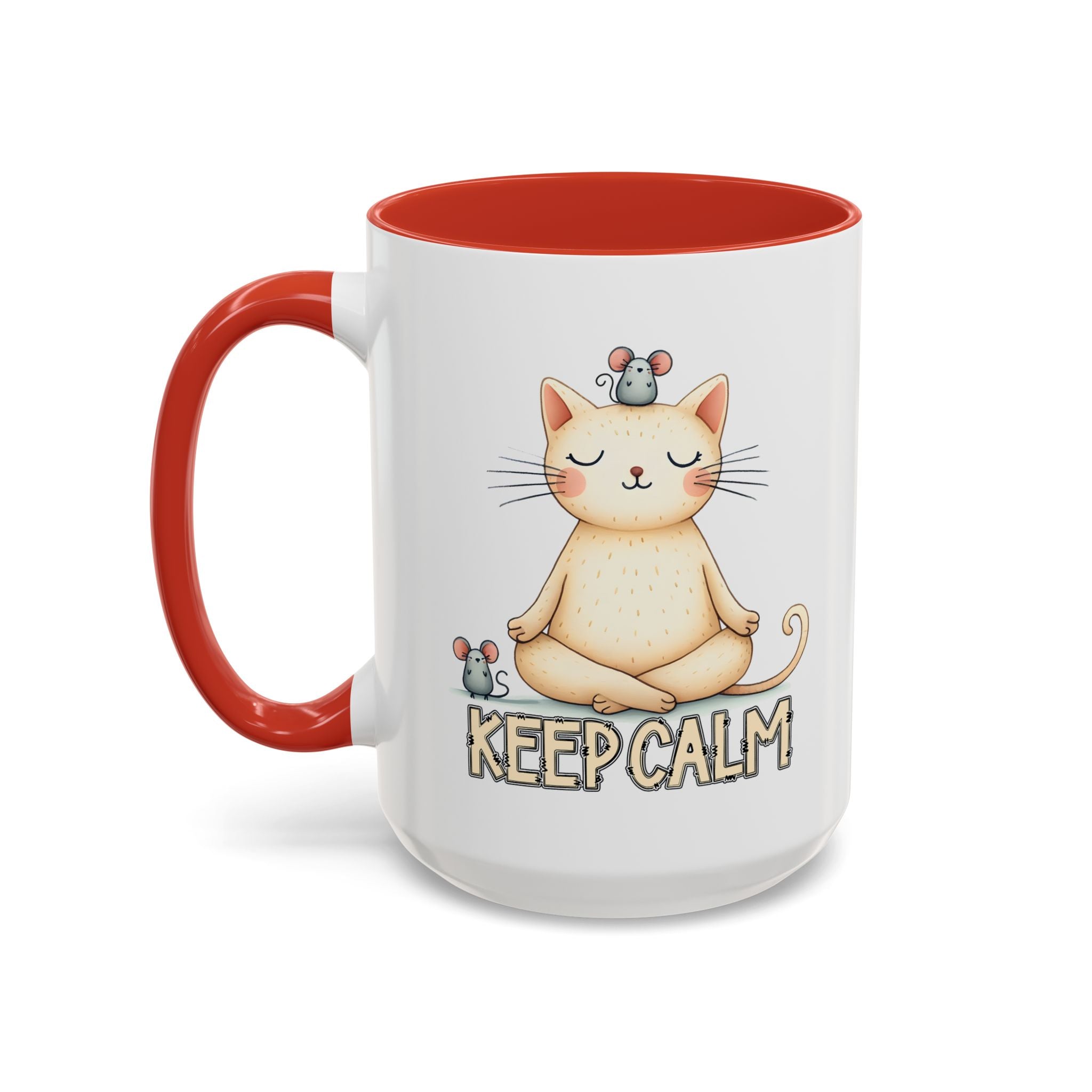 Serene Cat Coffee Mug, Funny Pet Lover's Gift, Cute Keepsake for Relaxation, Relaxing Drinkware, Quirky Home Decor