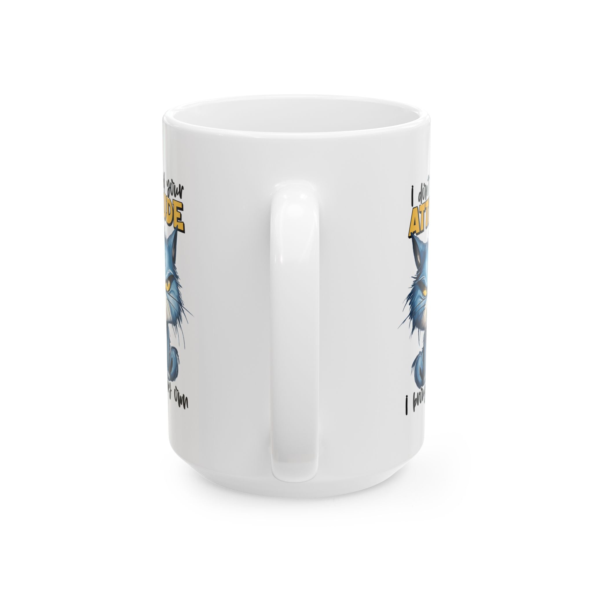funny cat attitude coffee Mug: "Love Your Attitude"  Coffee Cup, Cat Lover Gift, Pet Owner Mug, Unique  Drinkware, Gift for Pet Lovers