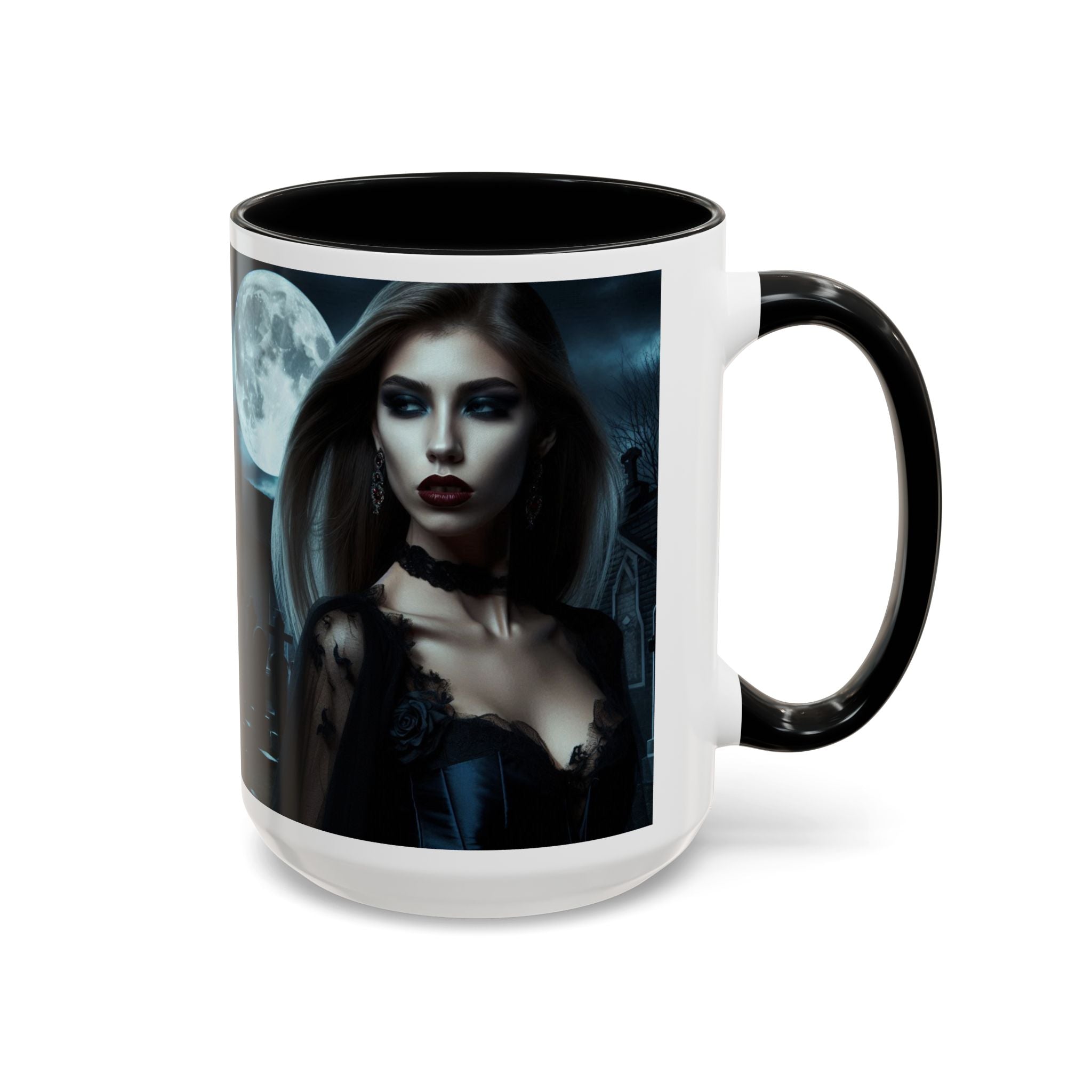 sexy young woman vampire Gothic Moonlit Accent Coffee Mug - 11 or 15oz