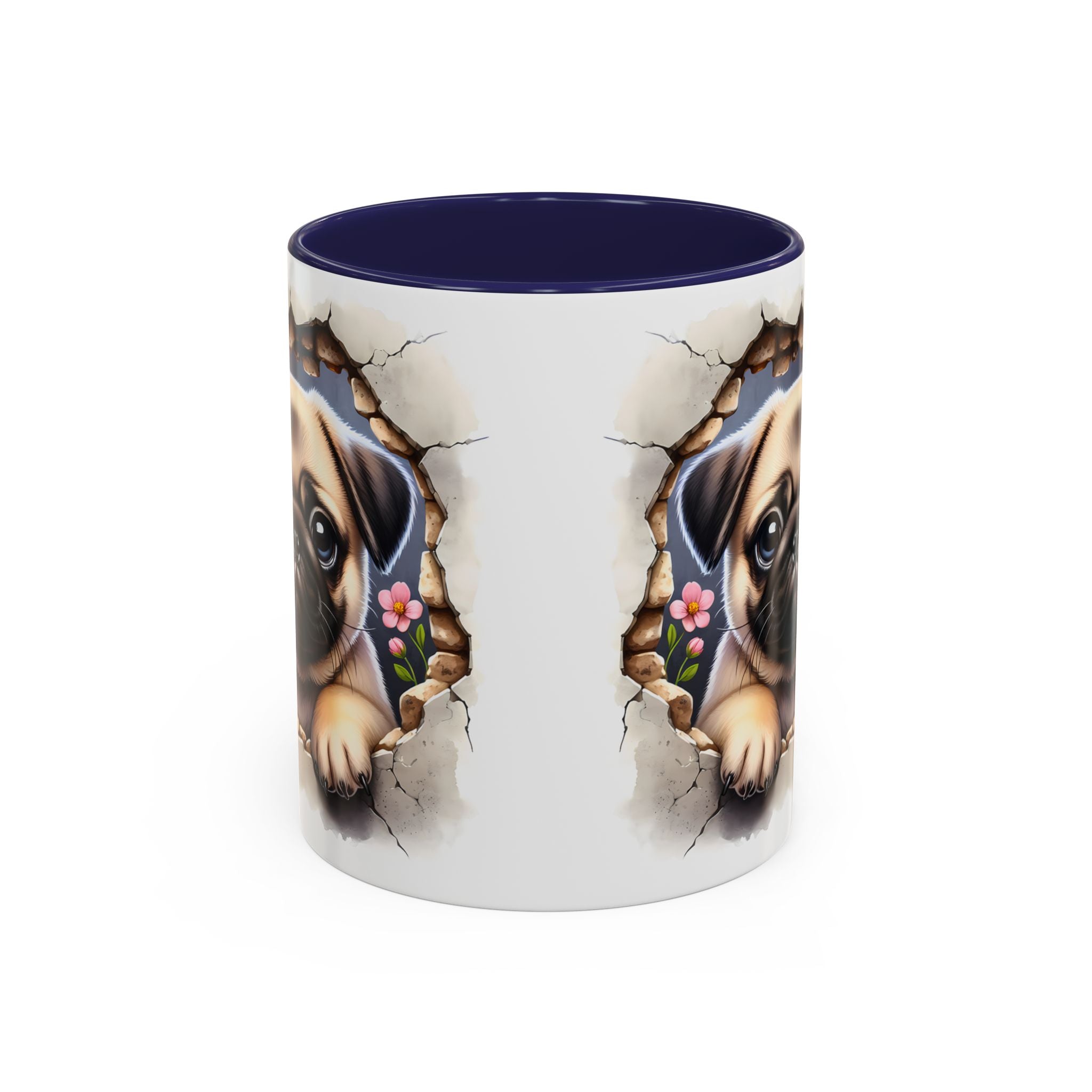 Pug In A Wall Coffee Mug - Cozy Ceramic Cup for Dog Lovers - Cute Pet Gift for Birthdays, Anniversaries, and Holidays