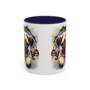 Pug In A Wall Coffee Mug - Cozy Ceramic Cup for Dog Lovers - Cute Pet Gift for Birthdays, Anniversaries, and Holidays