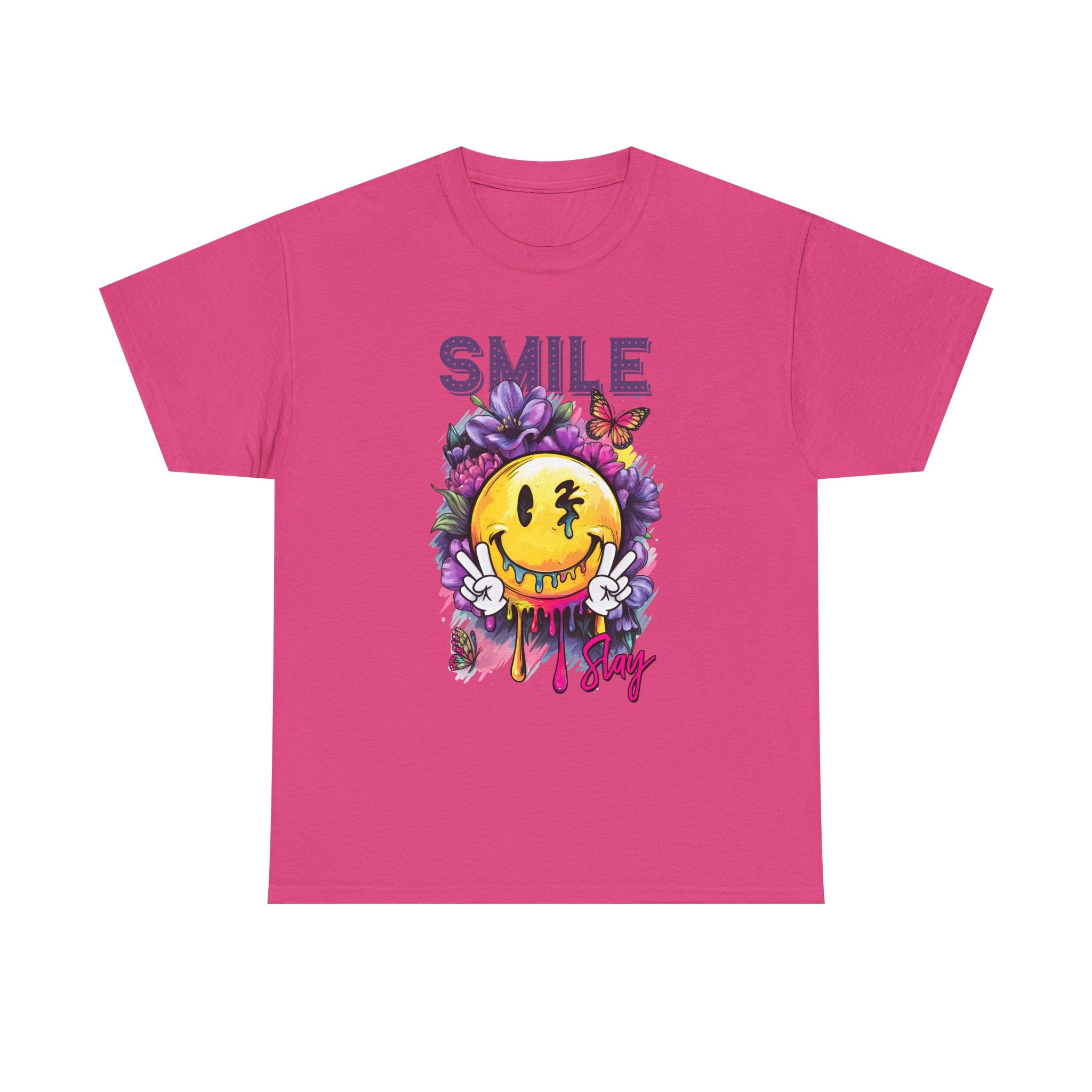 Smile Floral Graphic Tee unisex cotton tee gothic