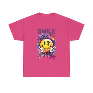 Smile Floral Graphic Tee unisex cotton tee gothic