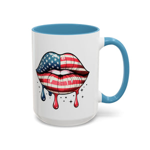 Patriotic Lip Print Coffee Mug – 11oz & 15oz