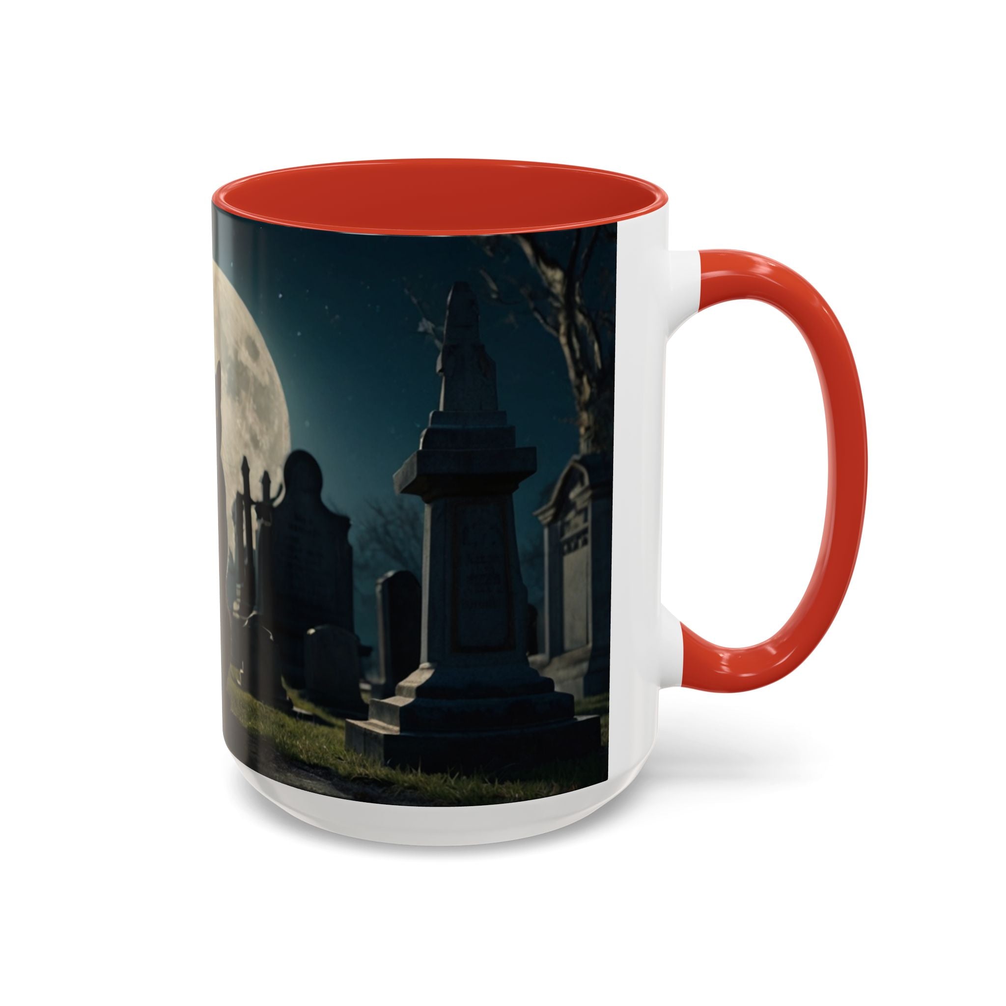 Mystical Black Cat Coffee Mug - 11oz & 15oz halloween graveyard full moon