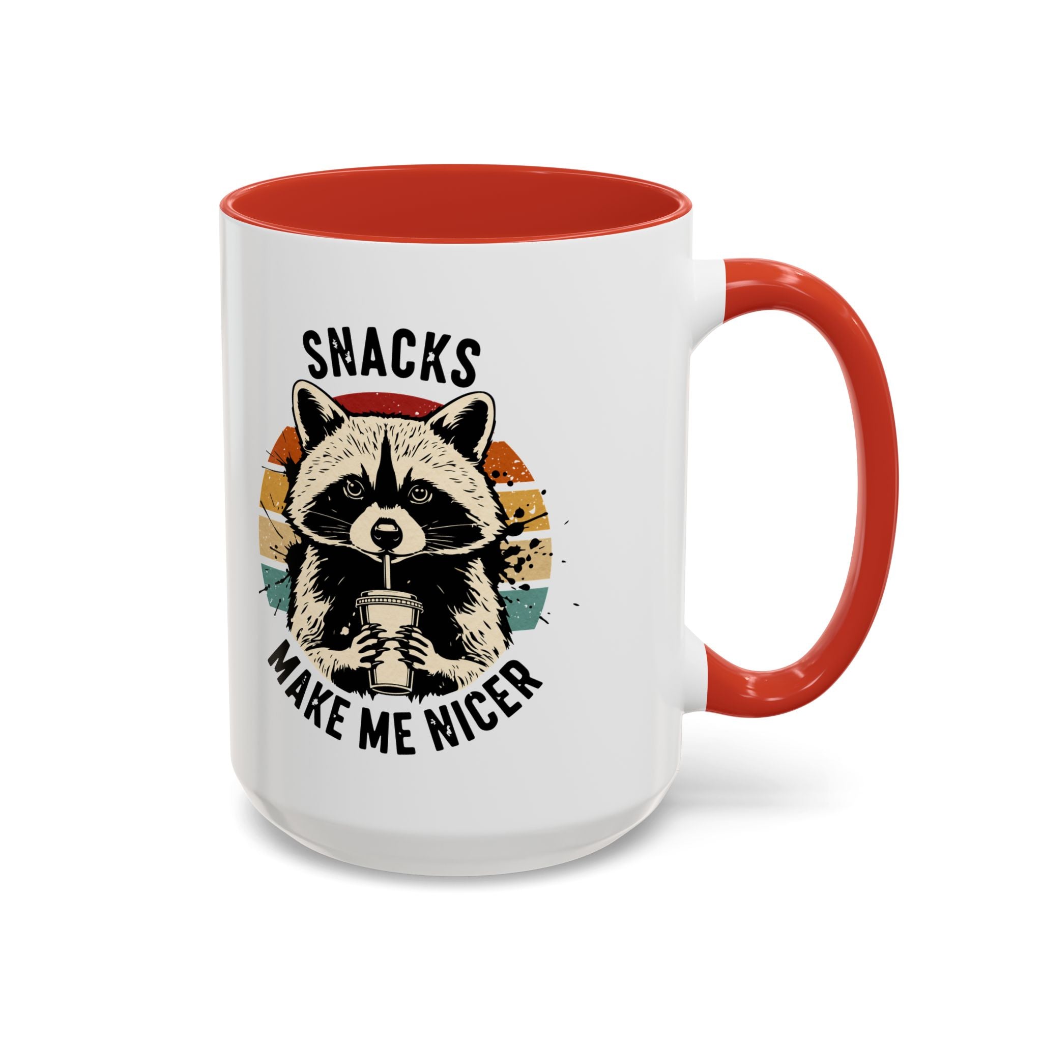 Snacks Make Me Nicer Raccoon Accent Coffee Mug (11/15oz)