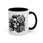 Gothic Floral Accent Coffee Mug - 11 & 15oz, Stylish Gift for Halloween and Everyday Use