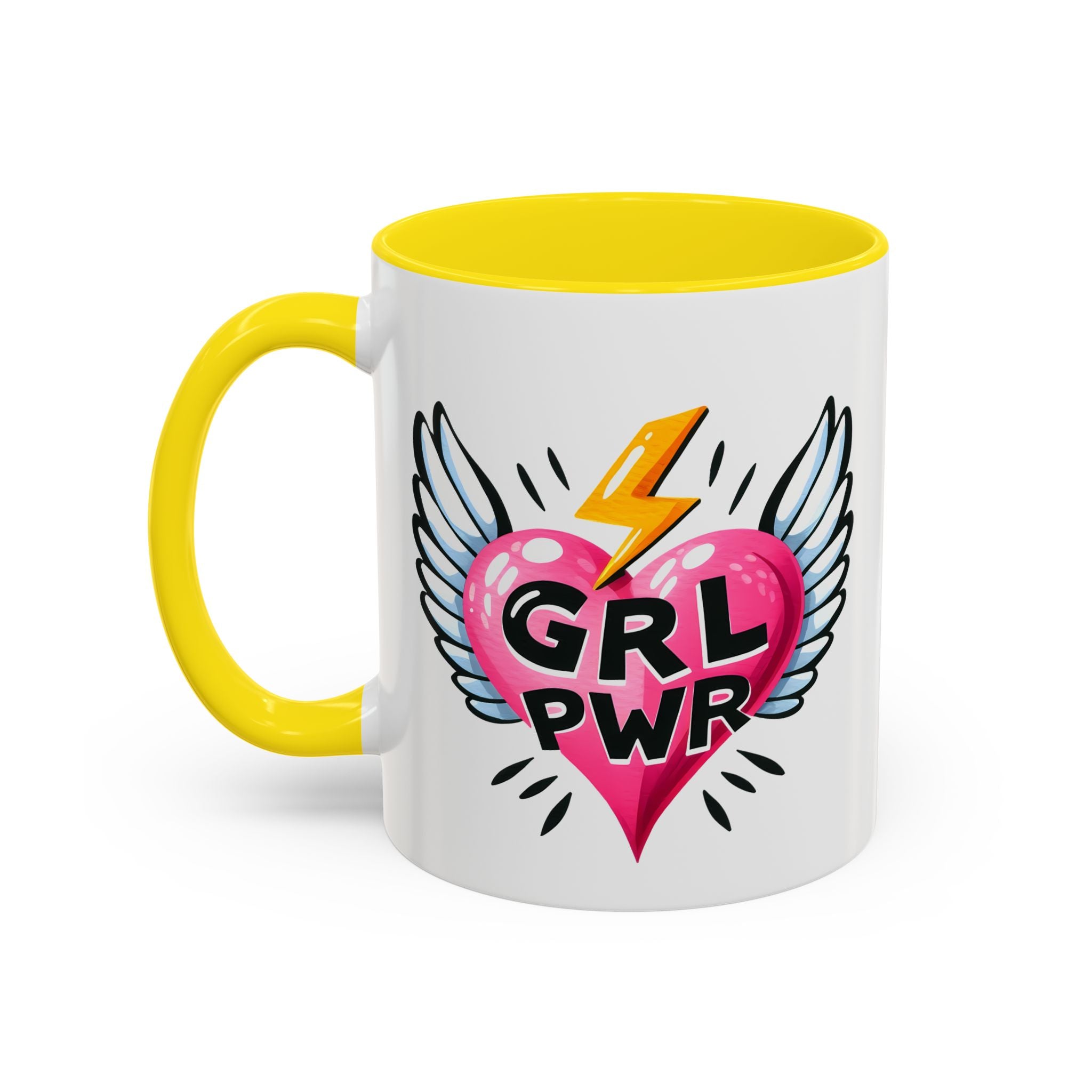 Empowering Heart Coffee Mug | Inspirational Gift for Women, GRL PWR Mug, Cute Kitchen Decor, Unique Friendship Gift, Motivational Coffee Cup