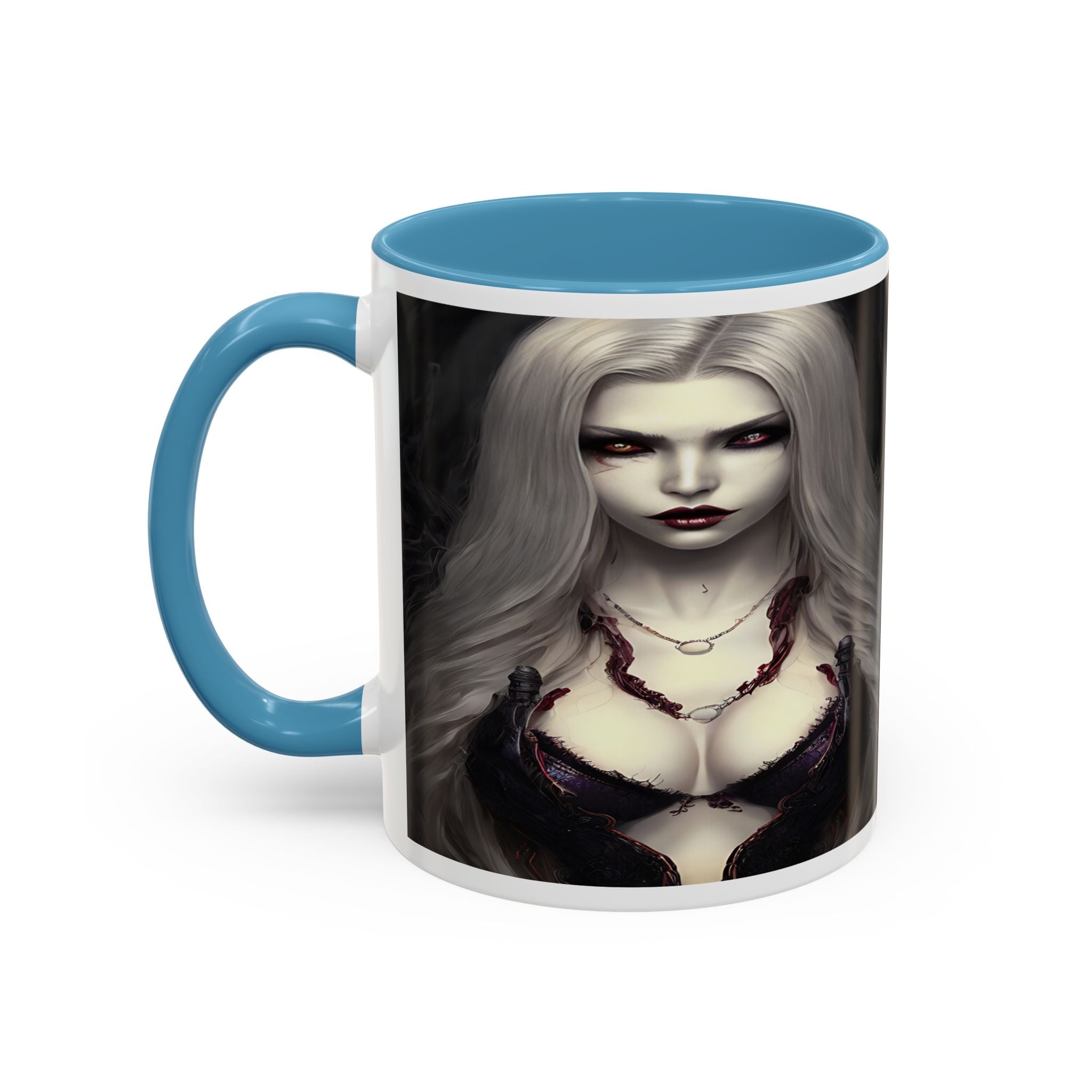sexy busty woman vampire Gothic Fantasy Coffee Mug - 11oz & 15oz horror art