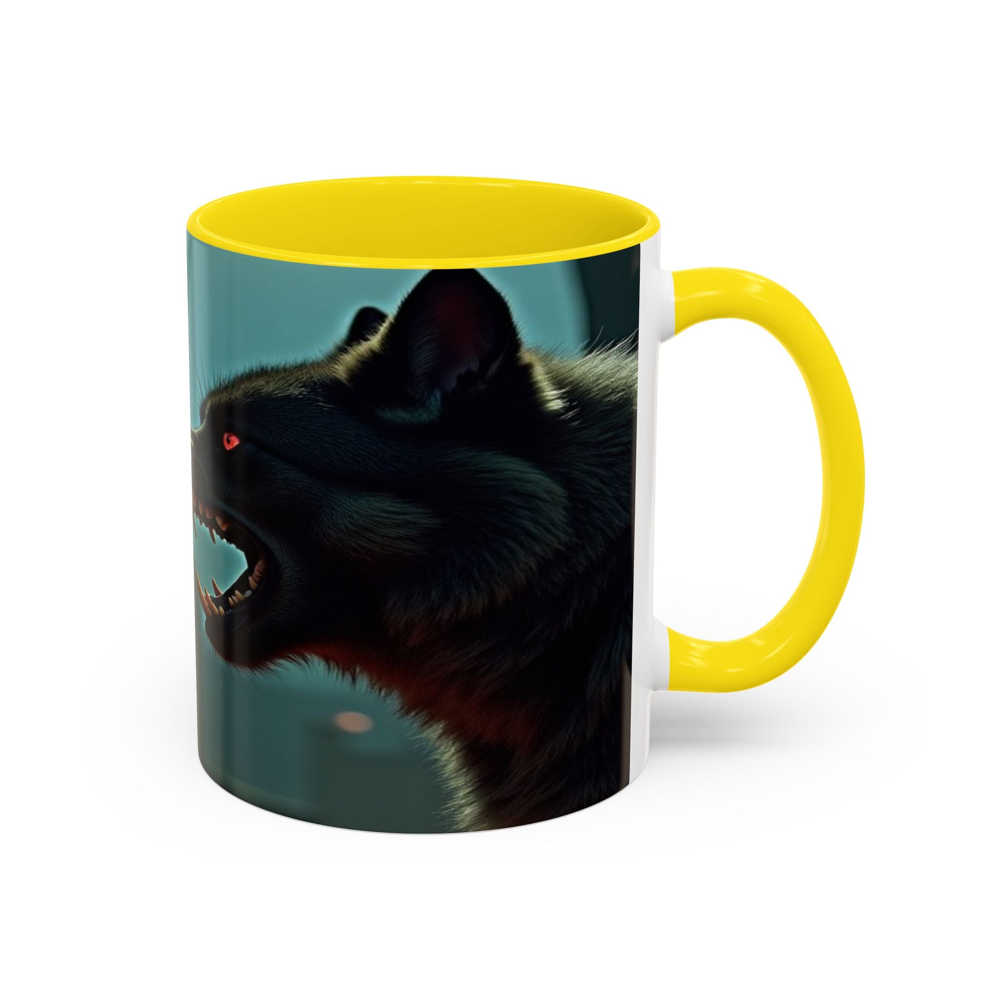 woman vampire and Fierce Werewolf Coffee Mug - 11 & 15oz Accent Mug for horror art lovers