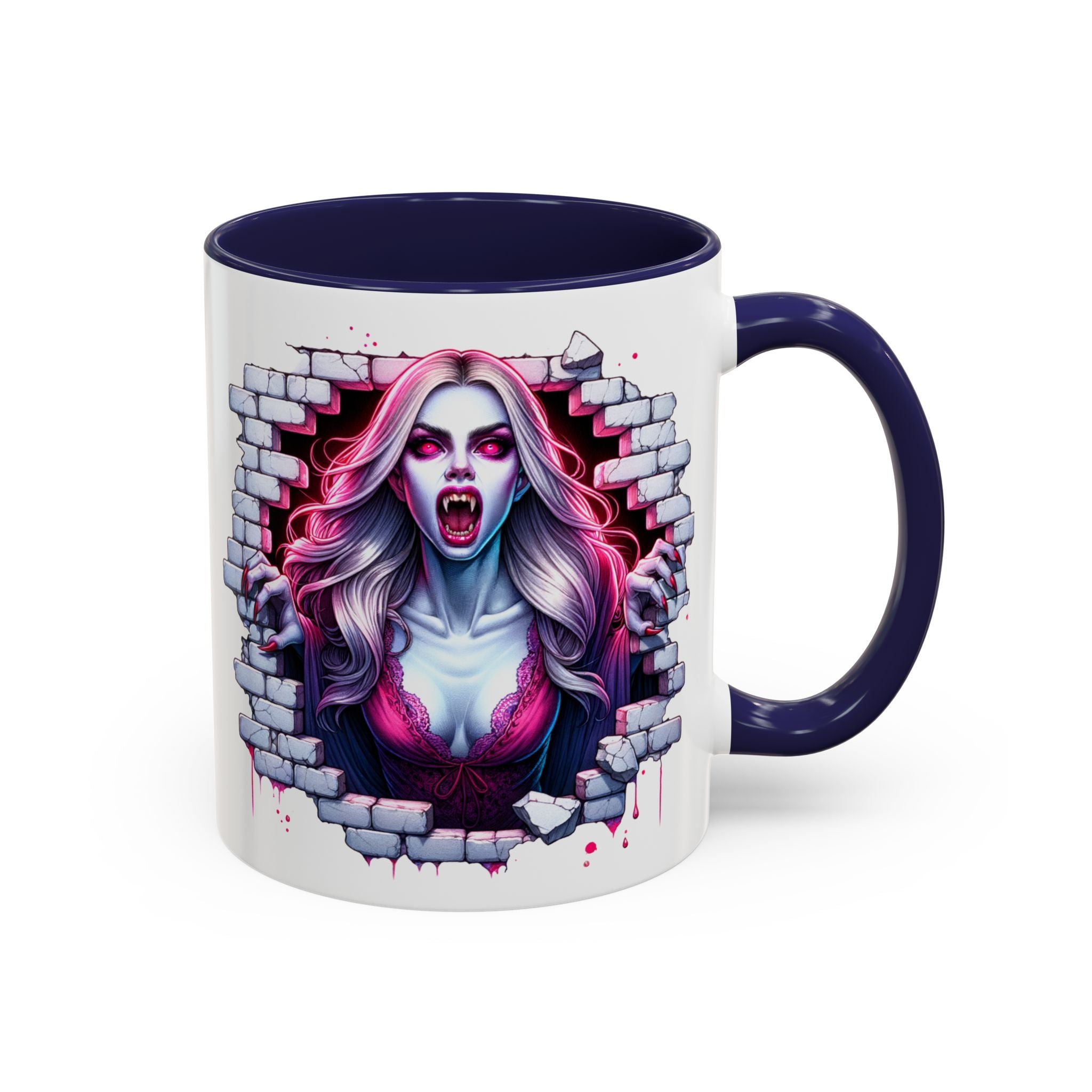 Vampire Wall Art Coffee Mug - Gothic,  Perfect Gift for Halloween, Unique Art Mug, Monster Mug, Fantasy Drinkware