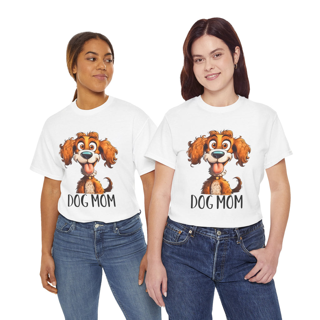 Dog Mom Unisex Heavy Cotton Tee, Pet Lover Shirt, Gift for Dog Lovers, Animal T-Shirt, Cute Dog Graphic Tee