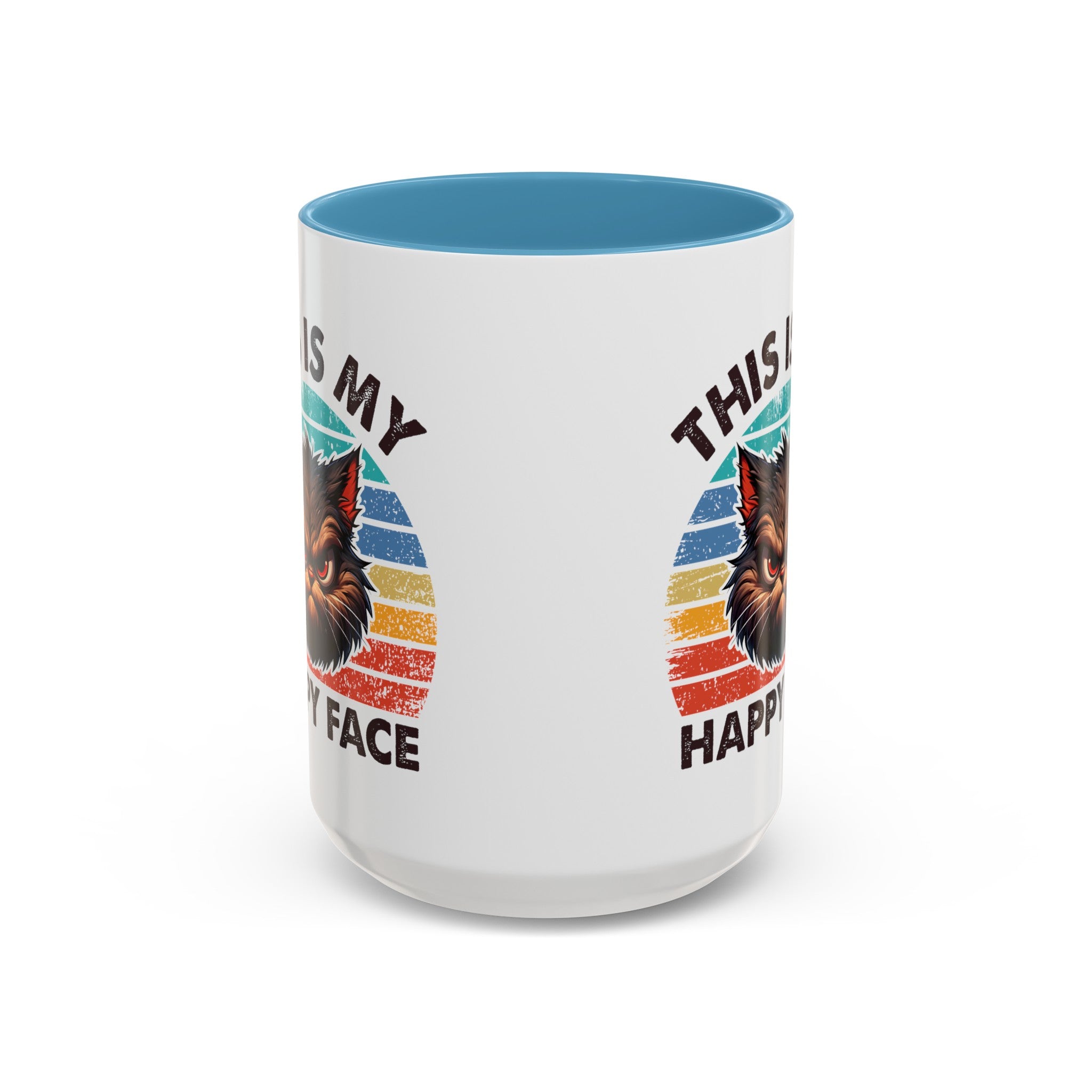 grumpy cat this is my happy face Accent Coffee Mug (11, 15oz) by the x m world