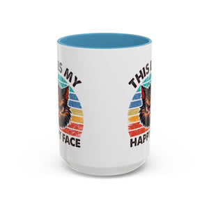 grumpy cat this is my happy face Accent Coffee Mug (11, 15oz) by the x m world