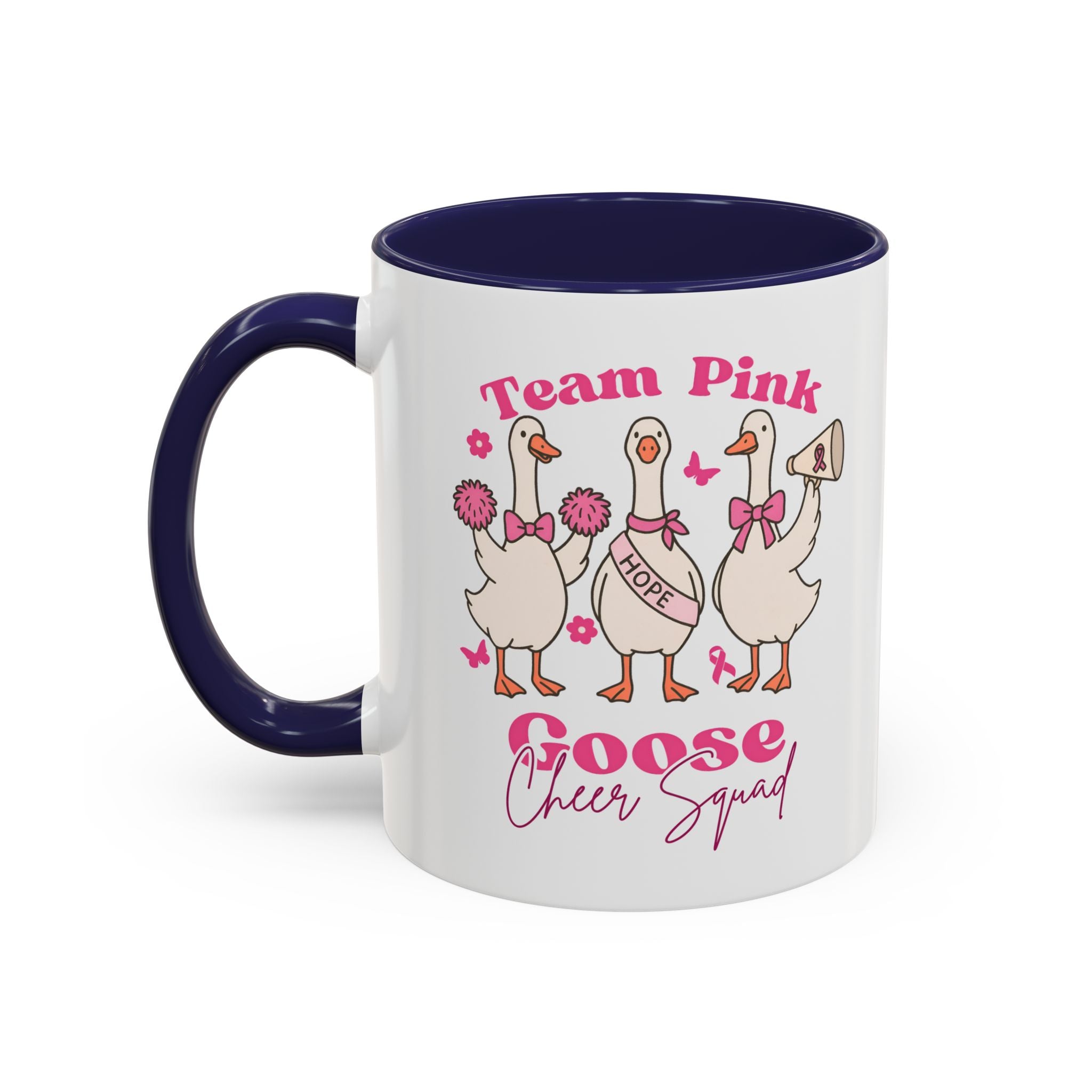 cancer awareness Team Pink Goose Cheer Squad Coffee Mug - Cute Animal Mug for Fun Gifts,   Home Decor/Office Use