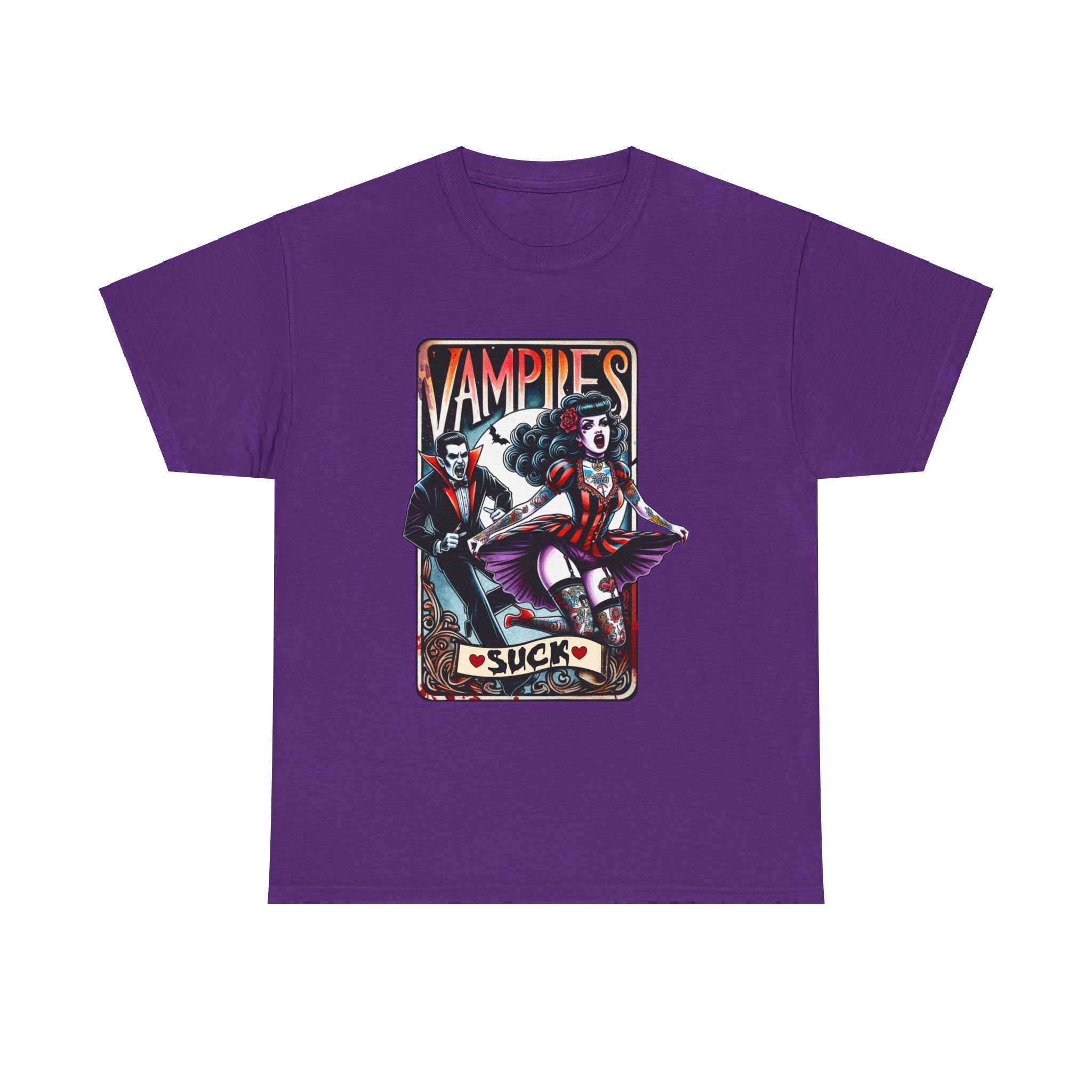 vampires suck horror art Unisex Heavy Cotton Tee men women