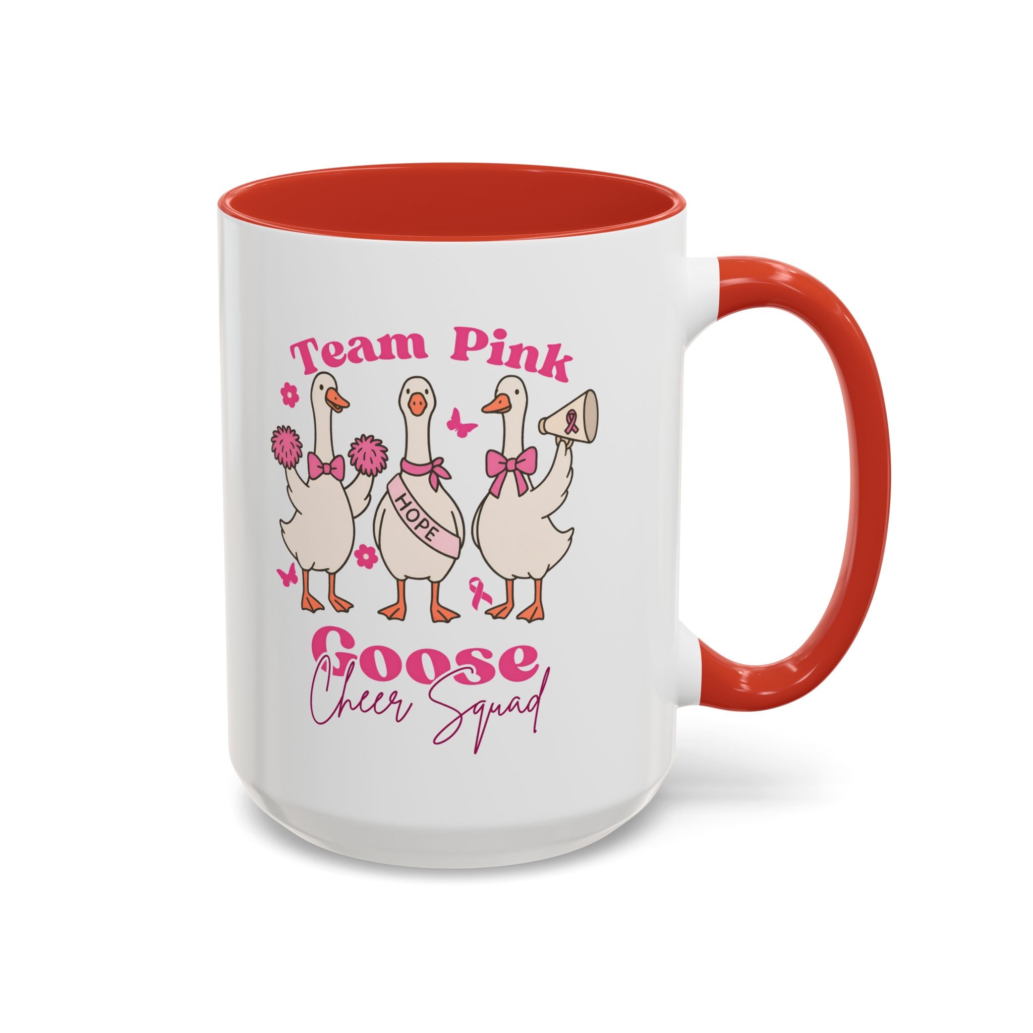 cancer awareness Team Pink Goose Cheer Squad Coffee Mug - Cute Animal Mug for Fun Gifts,   Home Decor/Office Use