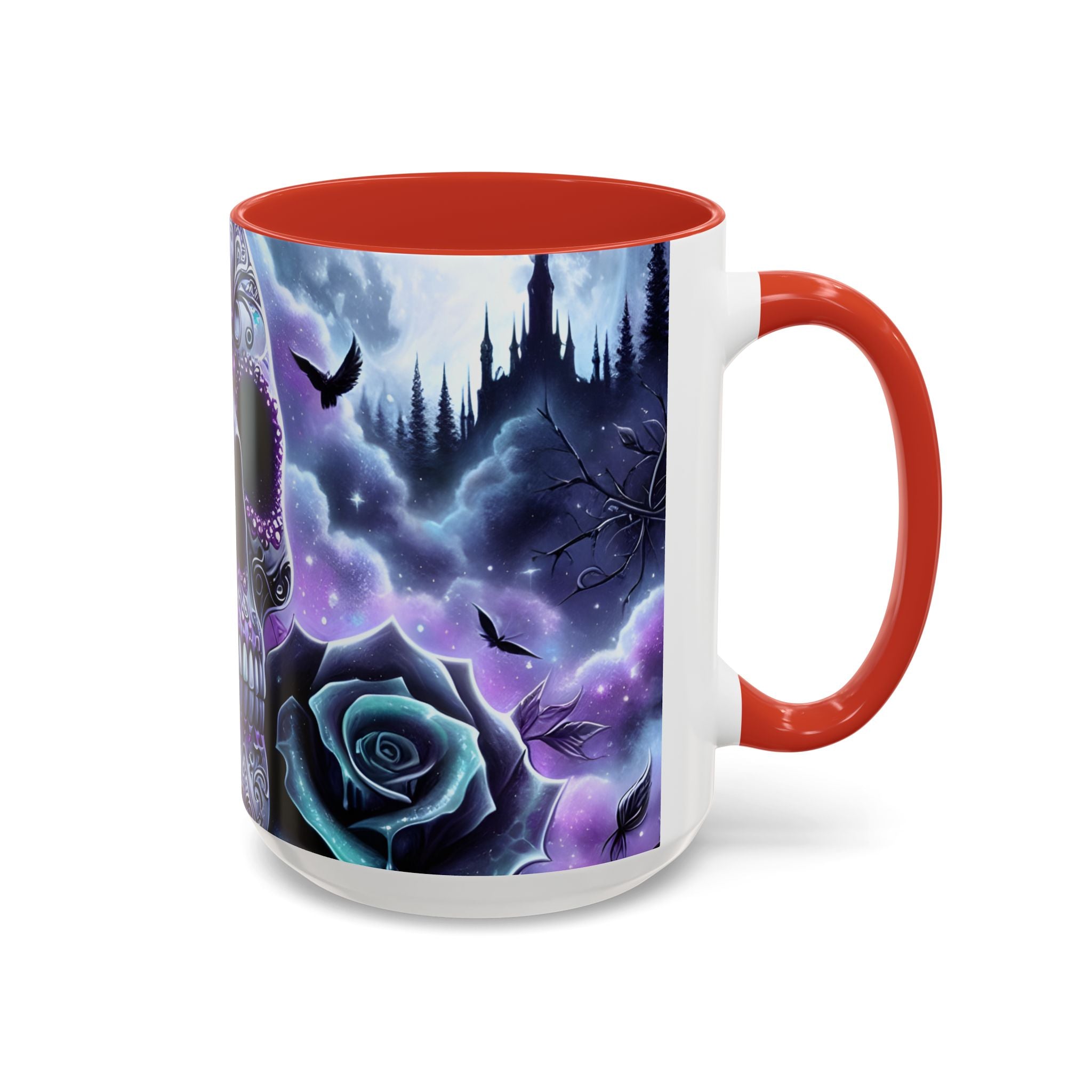 Gothic Skull Accent Coffee Mug - 11oz & 15oz roses fantasy