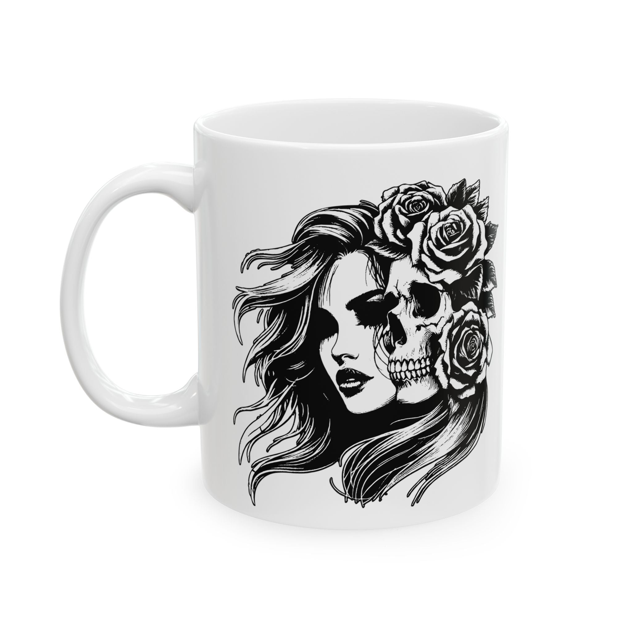 Gothic Floral  Mug - Elegant Coffee Cup, Art Mug, Gift for Her, Kitchen Decor, Unique Tea Cup