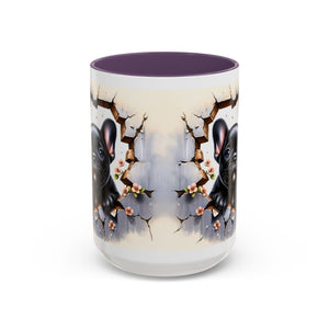 Cute French Bulldog Accent Coffee Mug, Pet Lover Gift, Dog Lover Mug, Home Office Coffee Cup, Unique Animal Print Mug