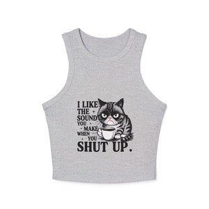 Funny Cat Tank Top, Cute Cat Lover Gift, Summer Crop Top, Pet Humor Shirt, Gift for Cat Owners, Casual Summer Wear