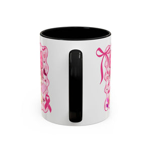 Pink Ribbon Duck Coffee Mug for Breast Cancer Awareness, Cute Gift for Her, Supportive Breast Cancer Mug, Unique Coffee Cup, Holiday Present