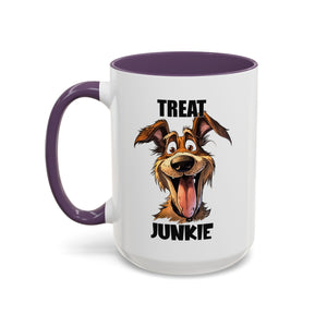Funny Dog Lover Coffee Mug - Treat Junkie, Pet Gift, Animal Lover Cup, Dog Mom, Unique Mug for Dog Owners