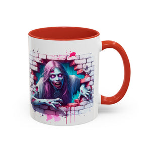 Spooky Zombie Accent Coffee Mug | Halloween Gift, Horror Decor, Unique Coffee Cup, Gothic Style, Zombie Art