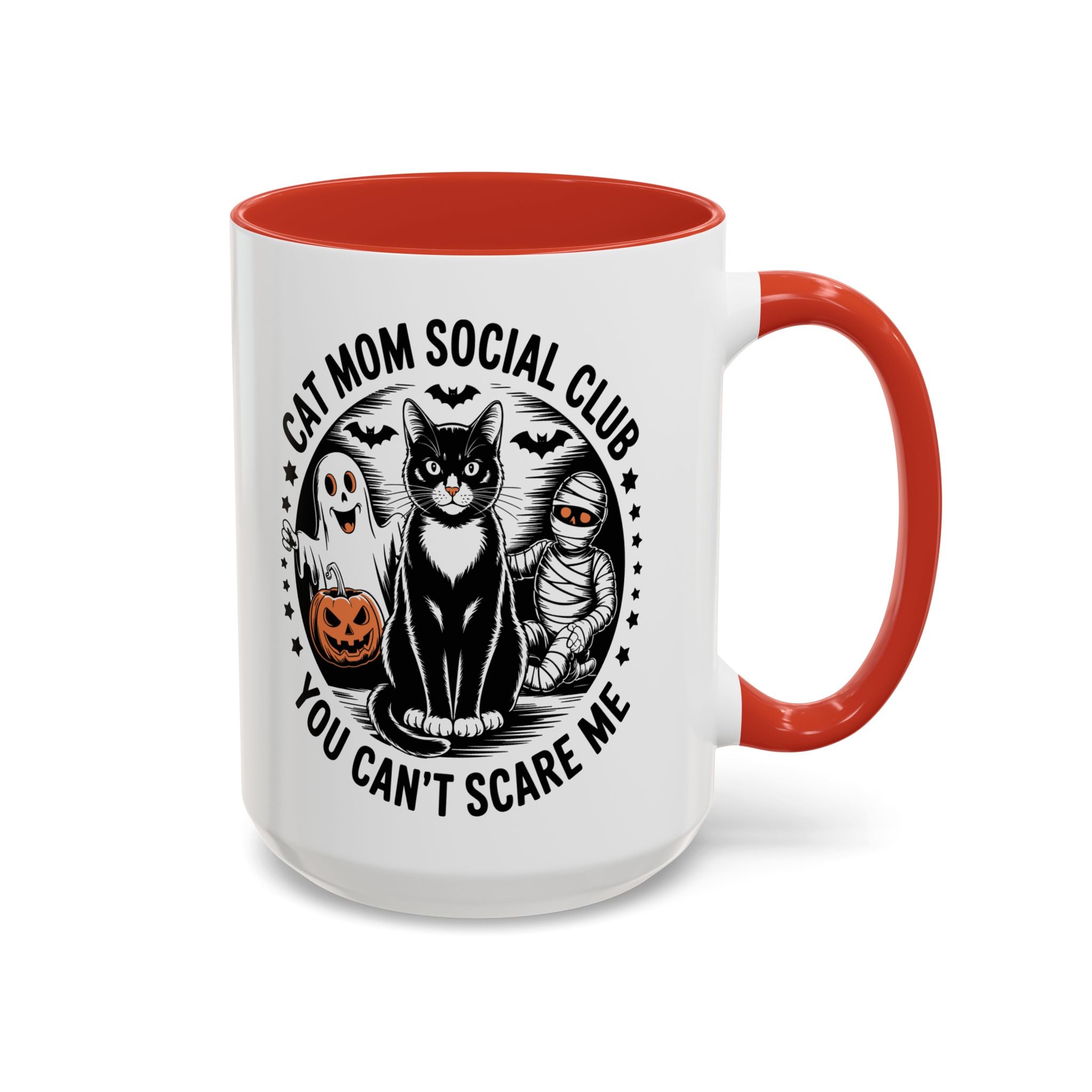 Halloween Cat Mom Coffee Mug - Spooky Social Club Design
