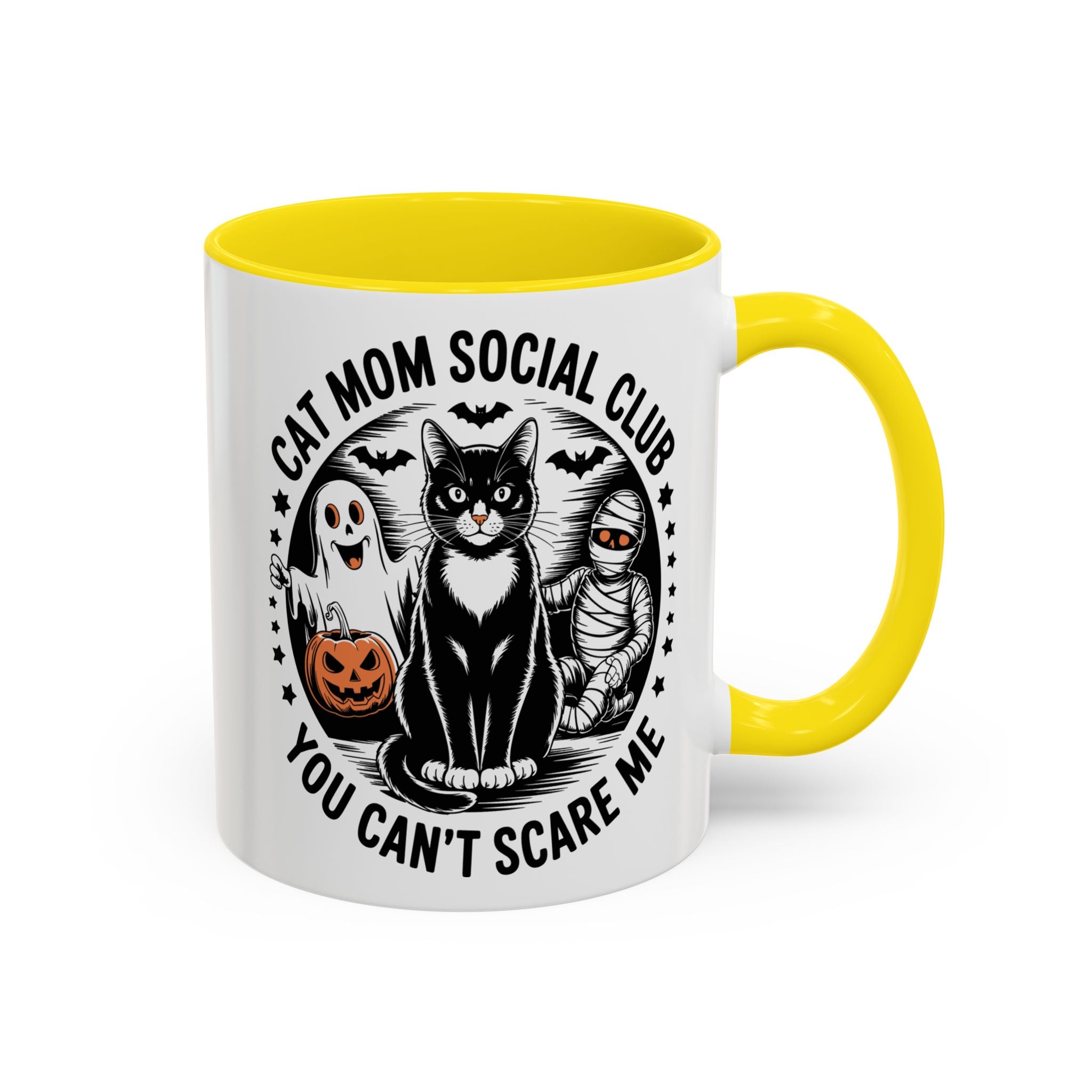 Halloween Cat Mom Coffee Mug - Spooky Social Club Design