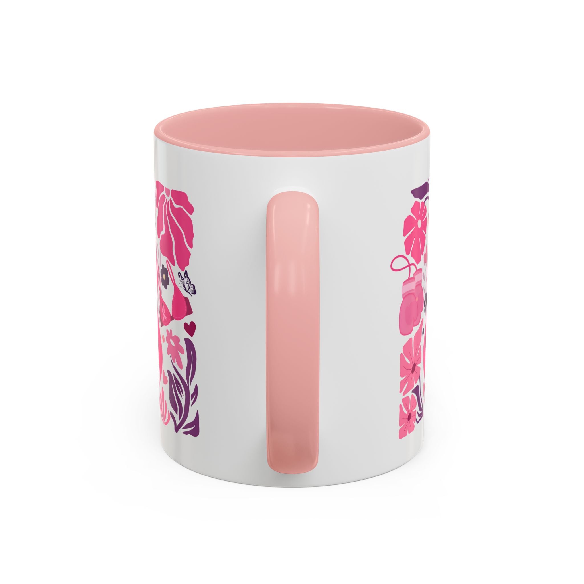 Pink Floral Awareness Coffee Mug, Breast Cancer Awareness Mug, Gift for Her, Supportive Drinkware, Motivational Mug