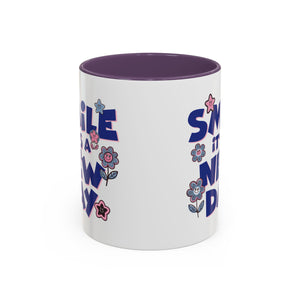 Inspirational Flower Design Coffee Mug - "Smile It's a New Day" - Perfect Gift for Coffee Lovers