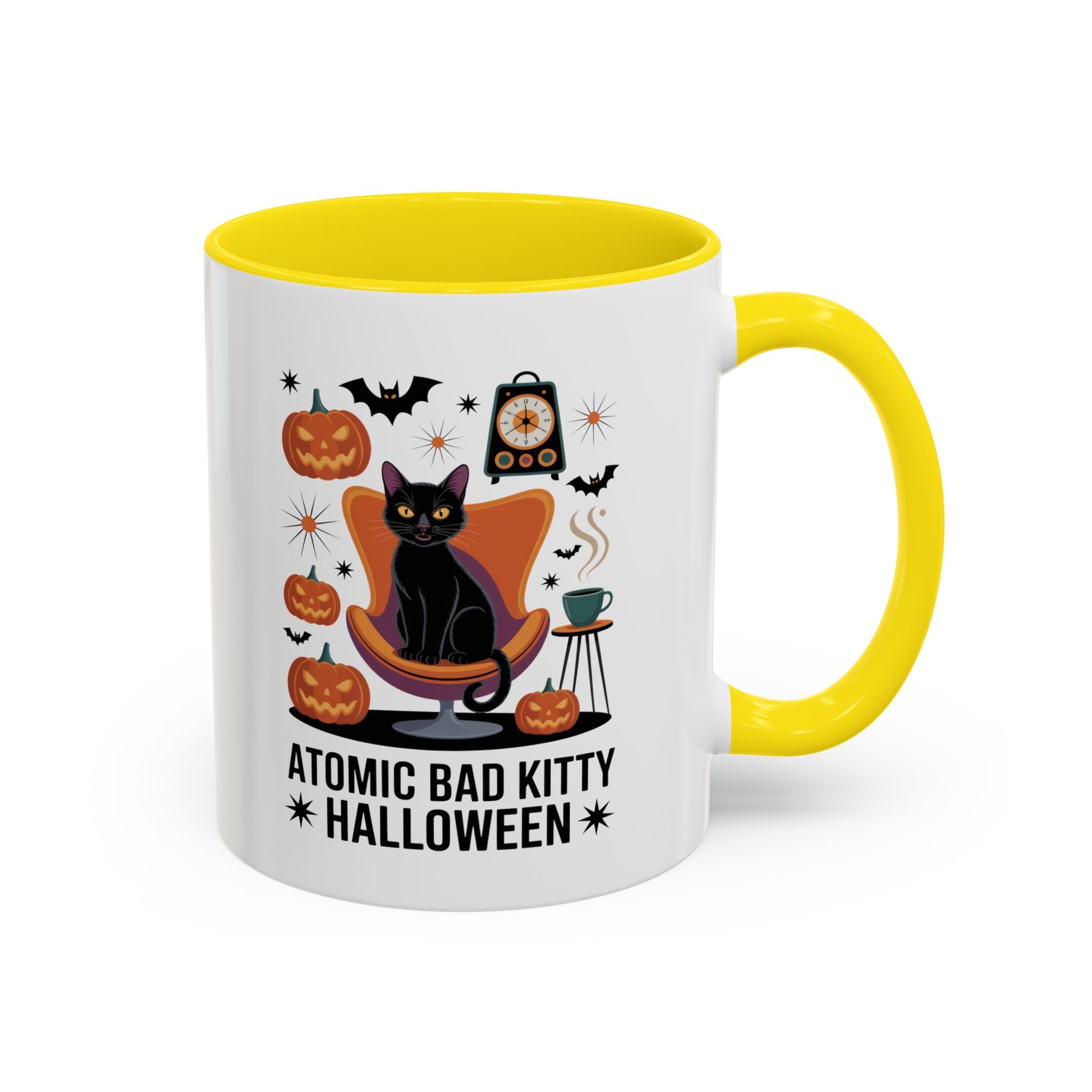 Halloween Themed Coffee Mug – Atomic Bad Kitty Design