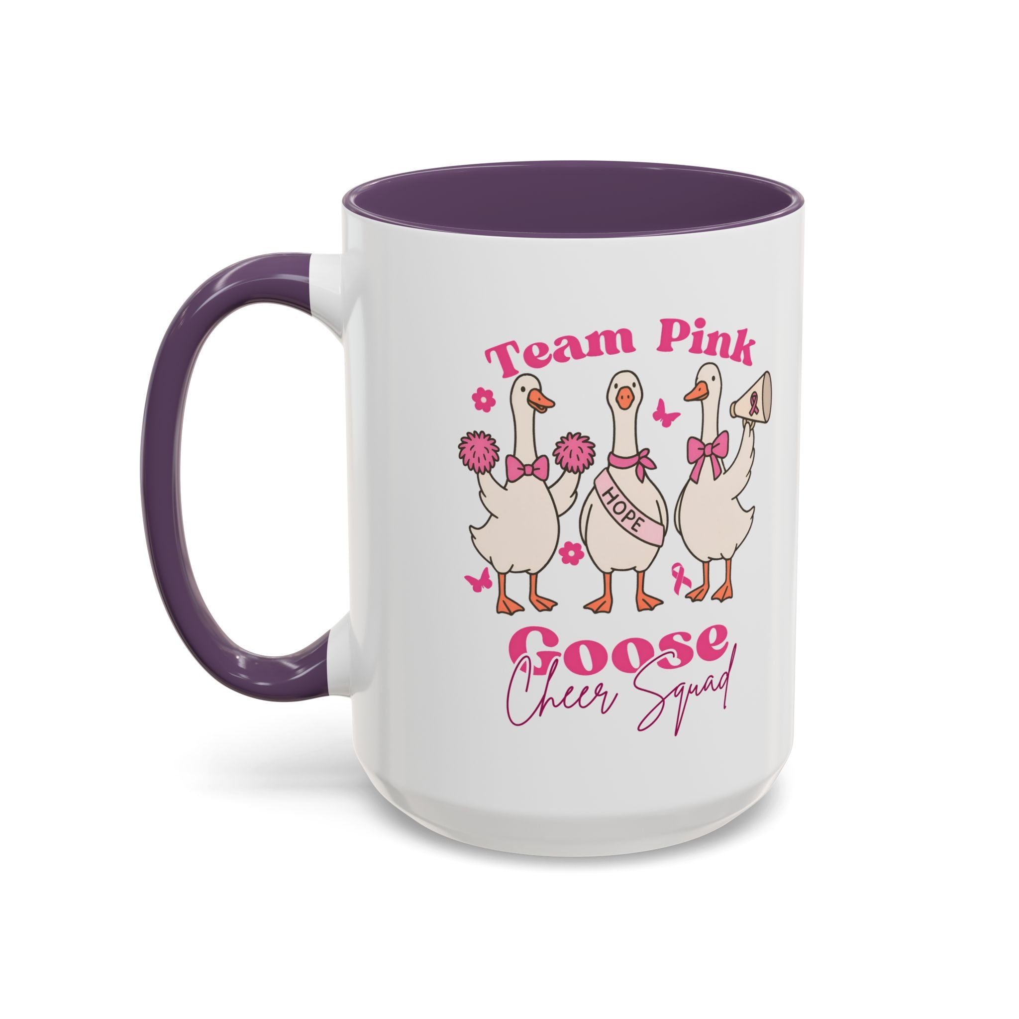 cancer awareness Team Pink Goose Cheer Squad Coffee Mug - Cute Animal Mug for Fun Gifts,   Home Decor/Office Use