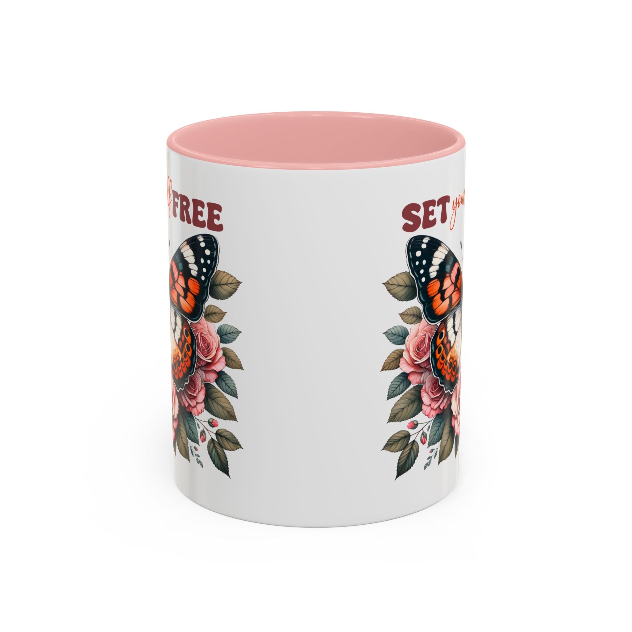 Butterfly Inspiring Coffee Mug - Set Yourself Free positive vibe mental health freedom