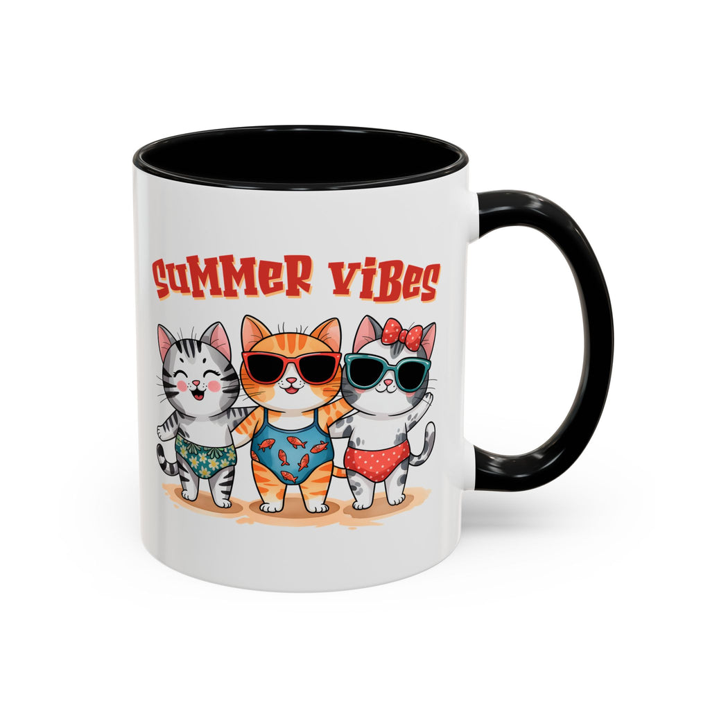Summer Vibes Cat Coffee Mug - Fun Accent Mug for Cat Lovers