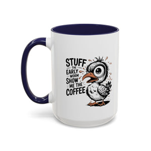 Quirky Coffee Mug with Owl Design | Gift for Coffee Lovers, Unique Office Mug, Fun Morning Coffee Cup, Bird-Themed Mug, Early Bird Gift