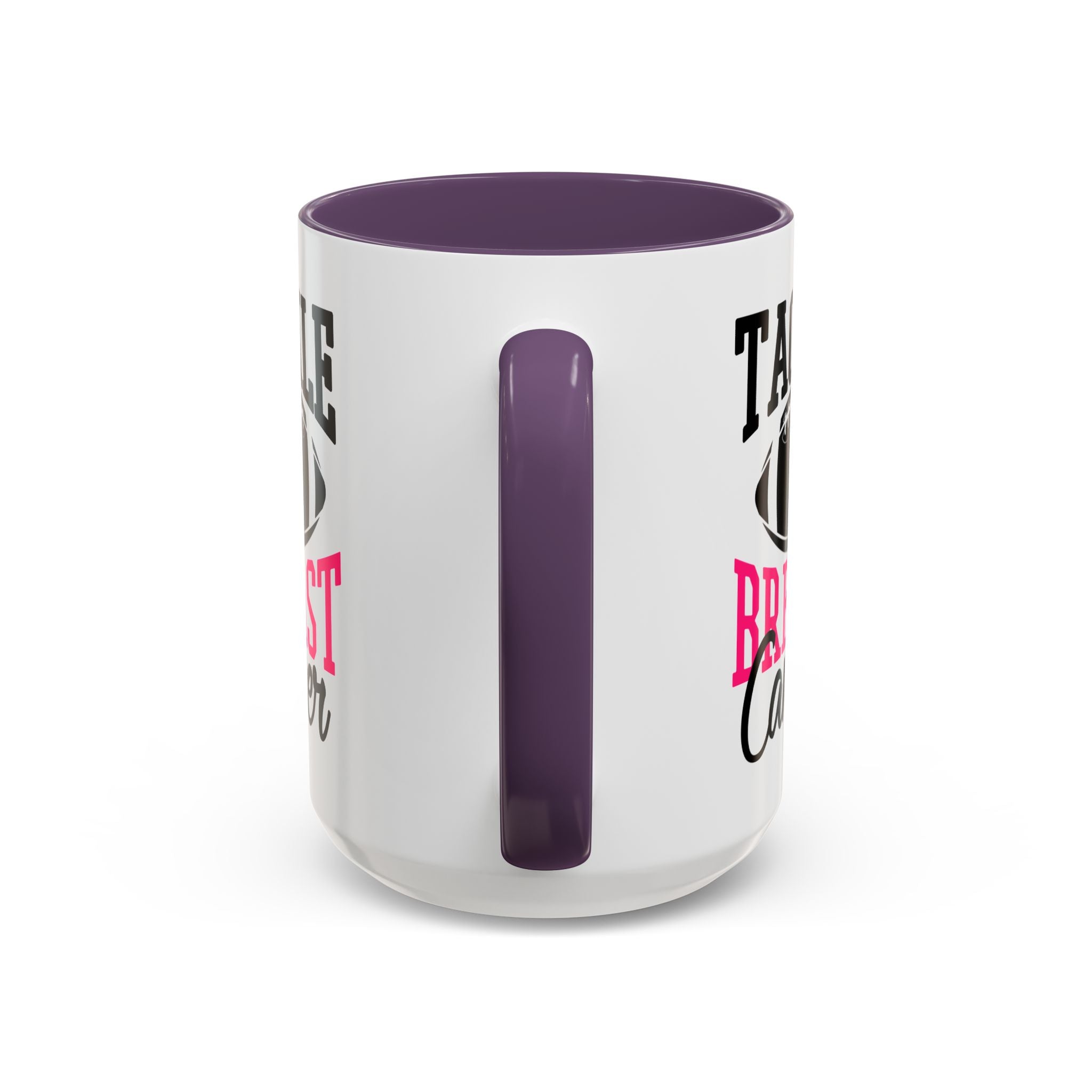 Tackle Breast Cancer Coffee Mug, Supportive Gift for Football Fans, Awareness Mug, Cheer Team Spirit, Fundraiser Drinkware