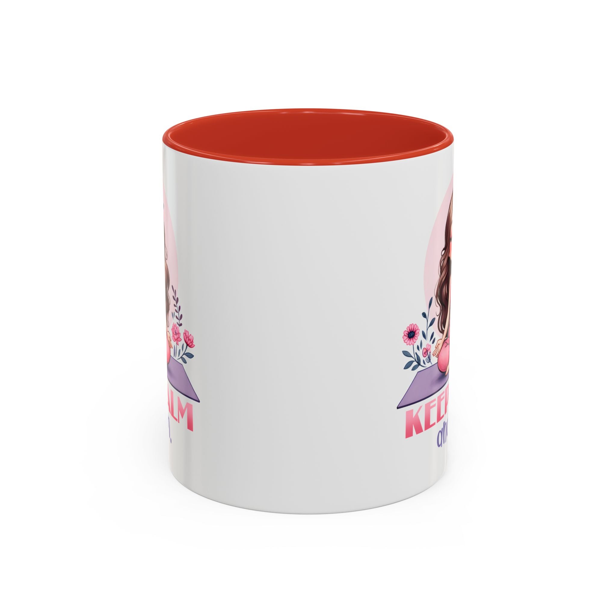 Relaxing Yoga Coffee Mug, Keep Calm and Om Mug, Inspirational Gift, Meditation Mug, Self-Care Coffee Cup, Yoga Lover's Gift